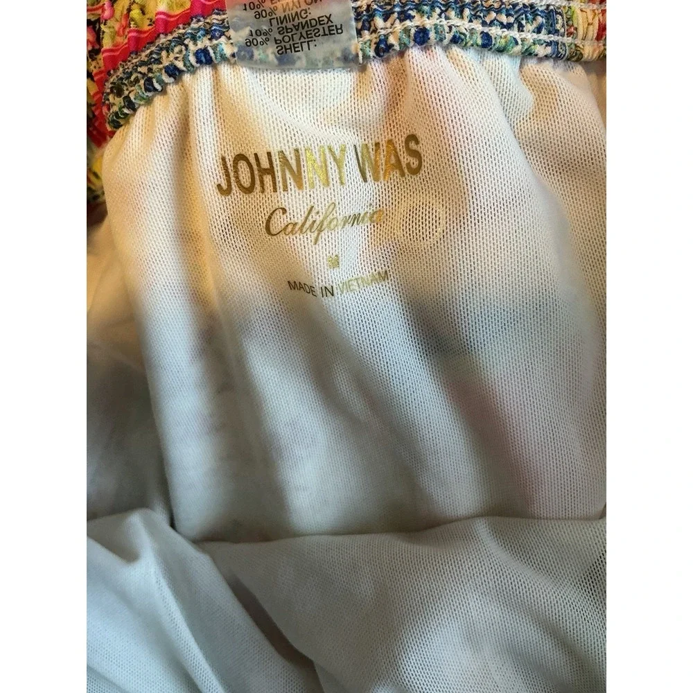 Johnny Was Annika Swim Trunks Shorts Mens Multicolor Lined Floral Beach Resort M